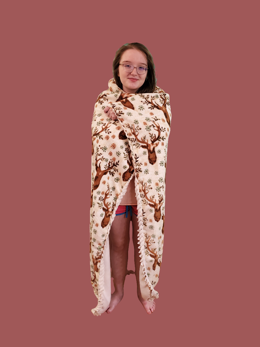 Deer Stag Braided Blanket