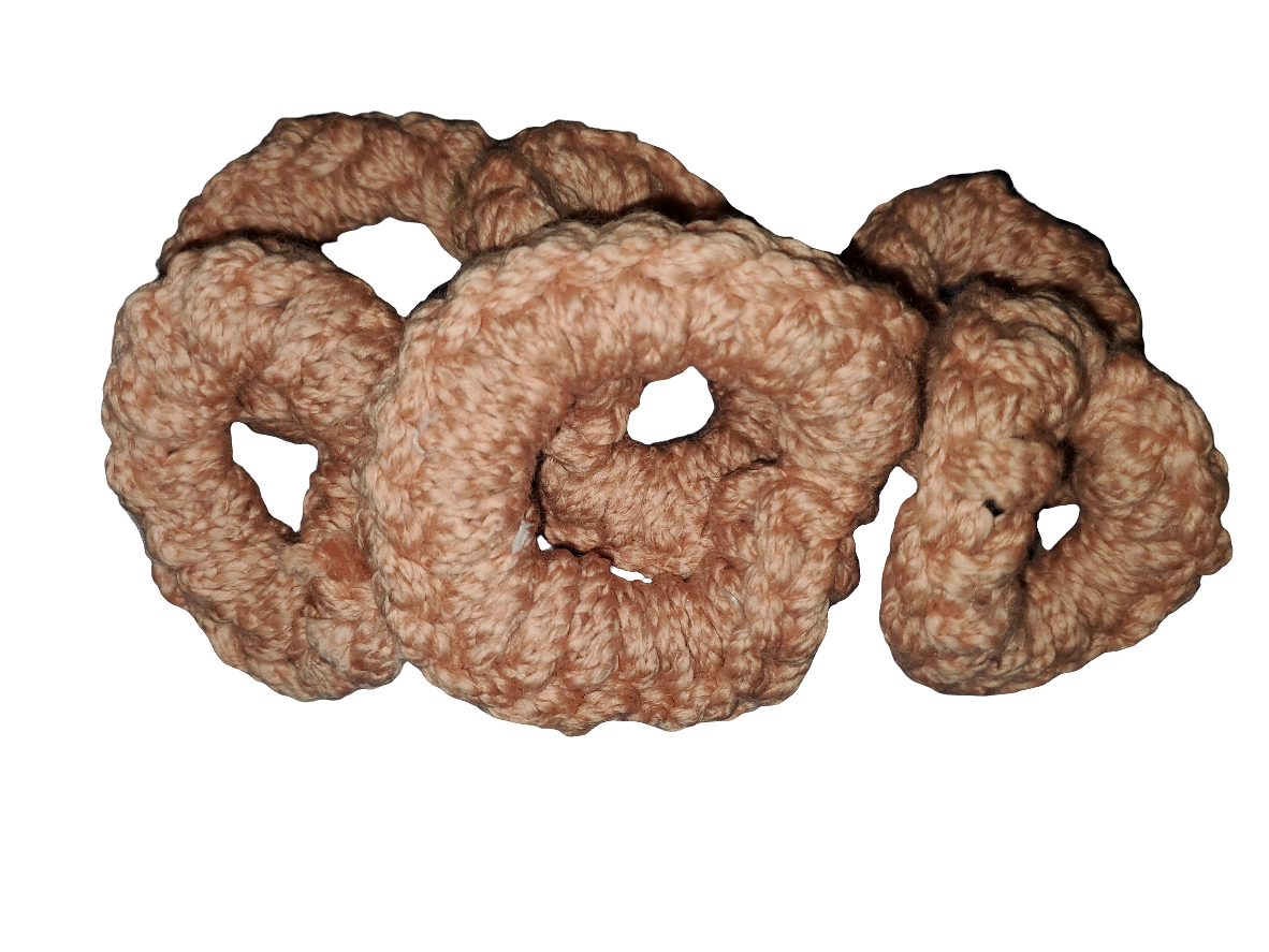 Ropey Dark Peach Scrunchies