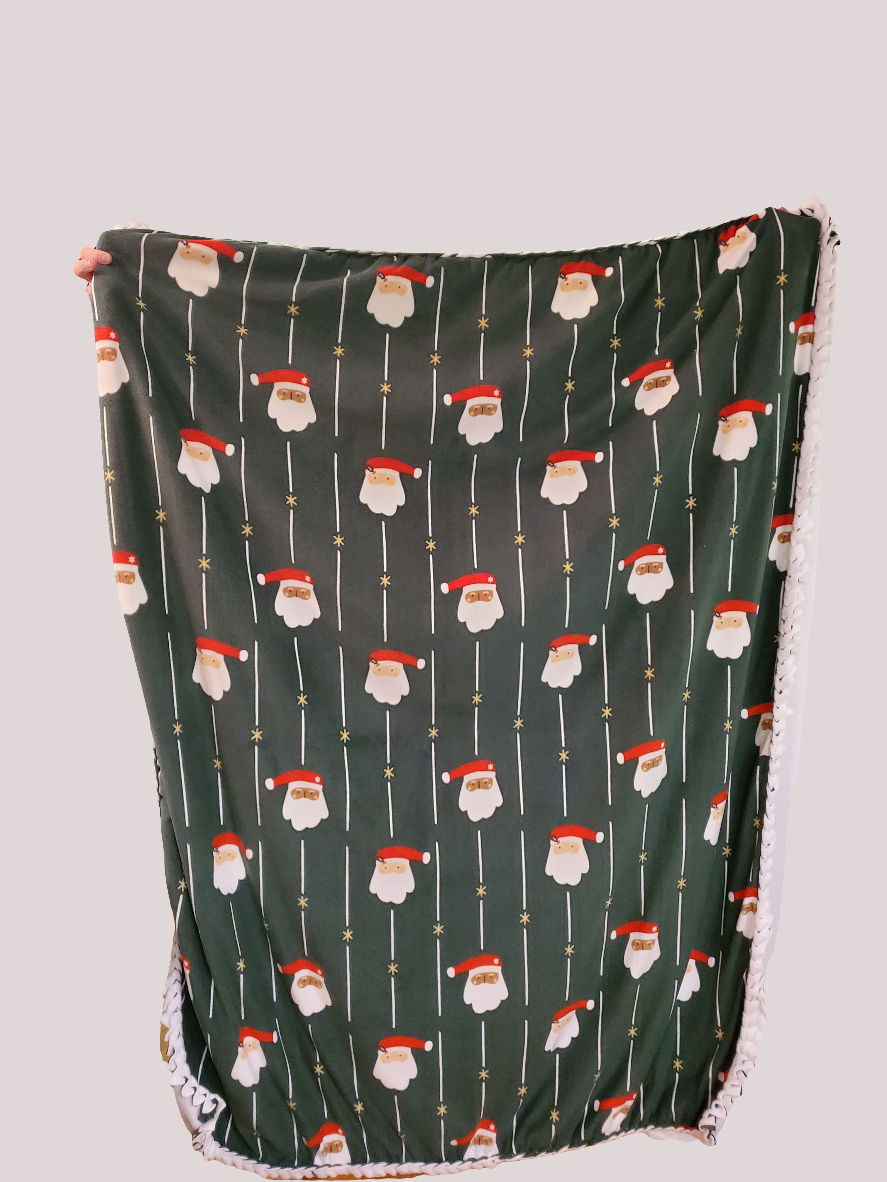 Santa Faces Braided Blanket