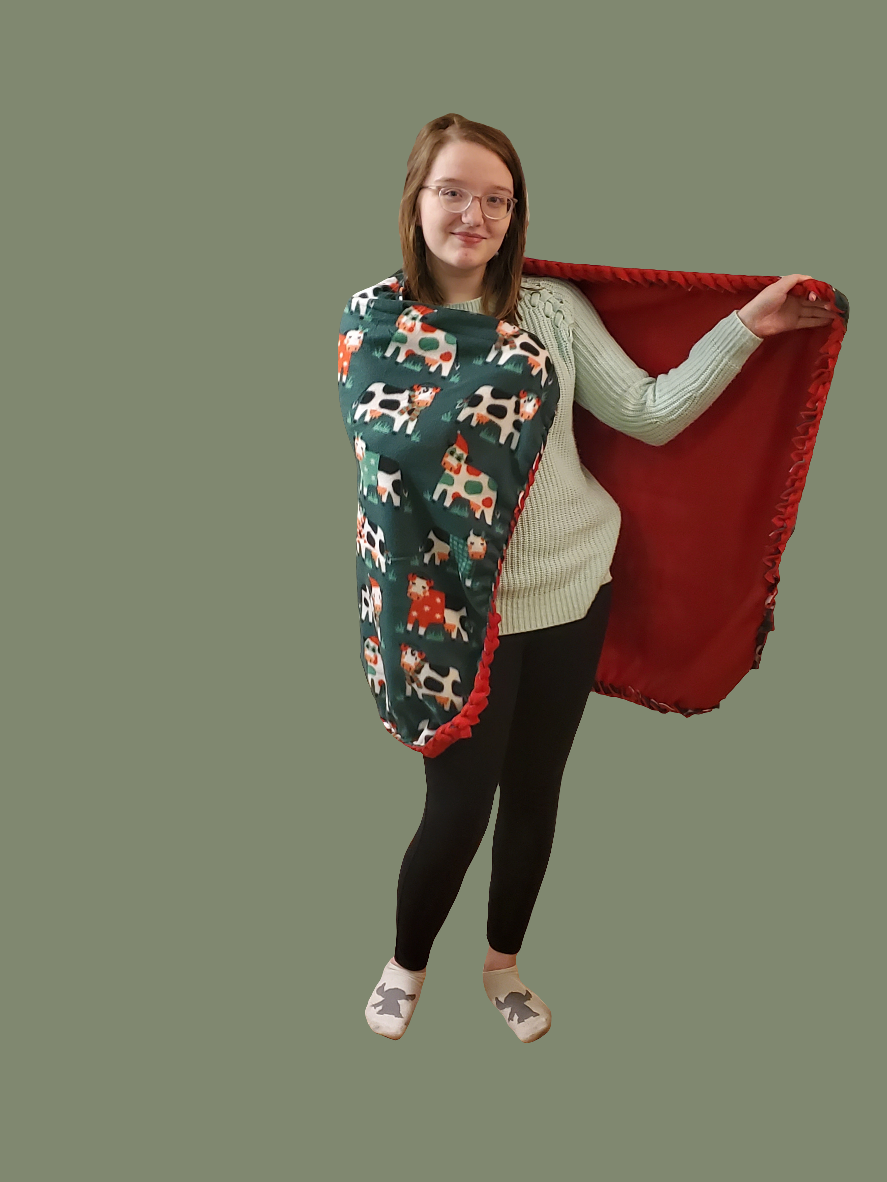 Holiday Cows Braided Blanket