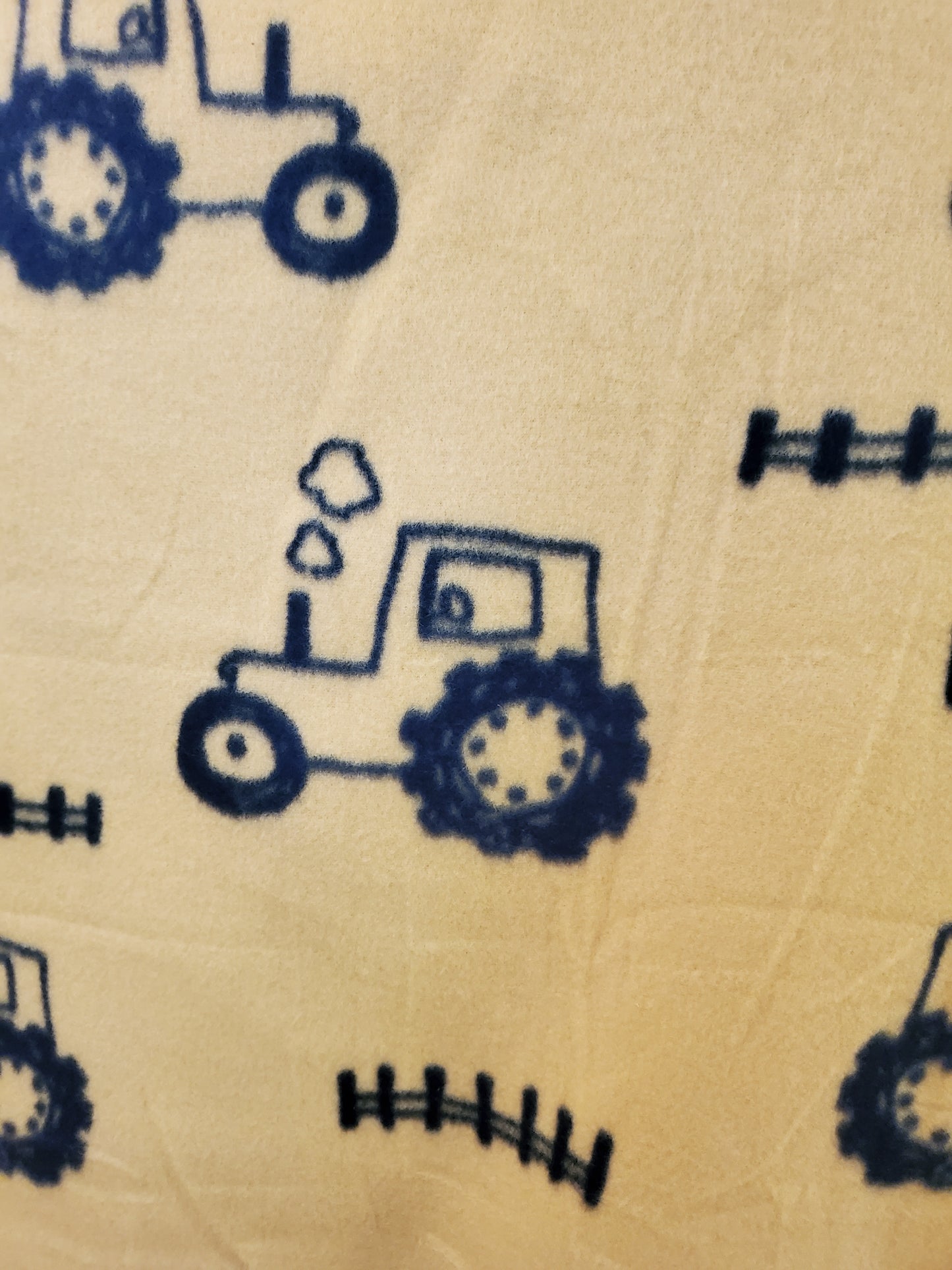 Tractors Braided Edge Blanket