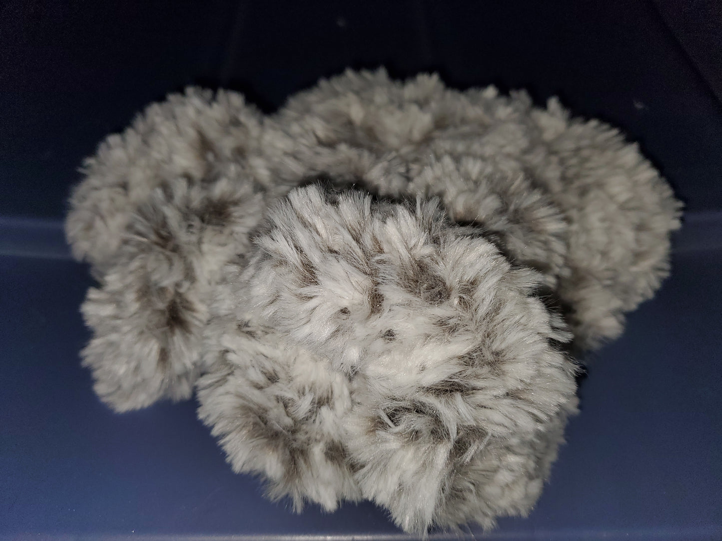 Gray/White Furry Scrunchie