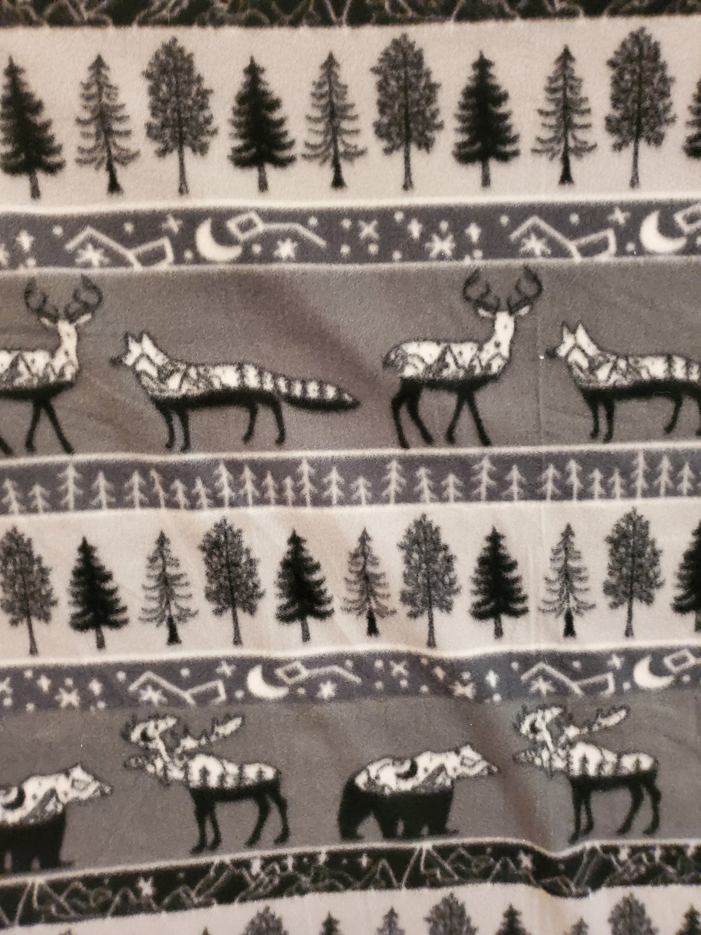 Black and White Wilderness Braided Blanket