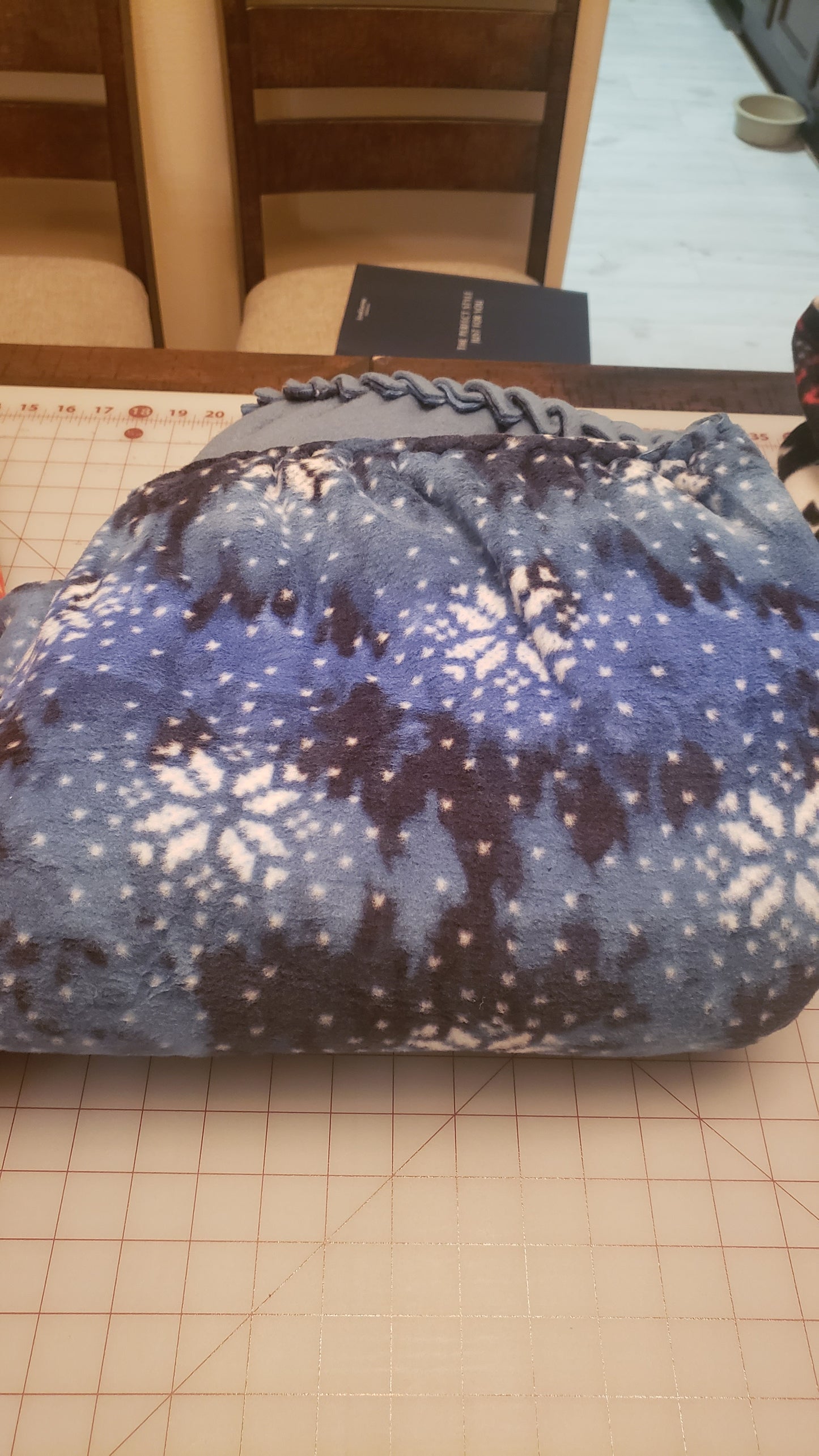 Blue Snowflake Braided Blanket