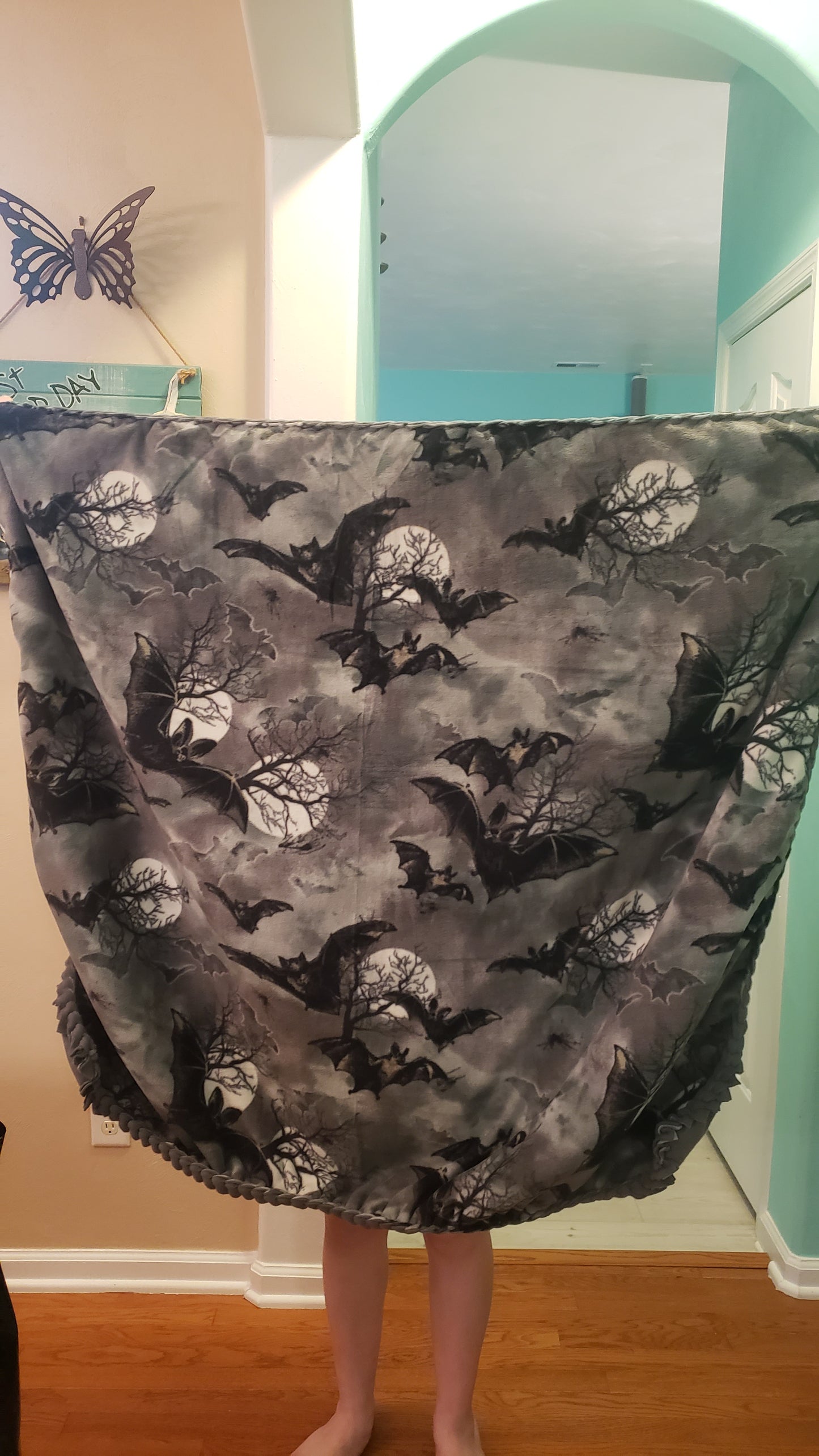 Haunted Hollow Bats Braided Blanket