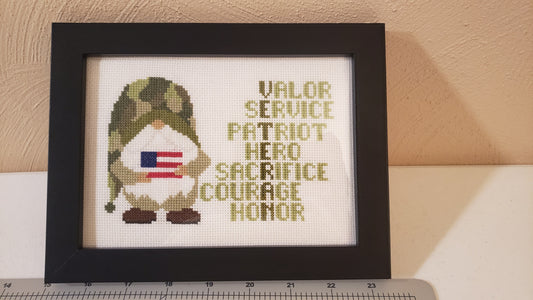 Veteran Gnome Cross Stitch