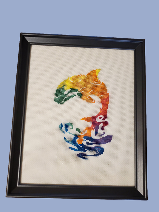 Whale Multicolor Cross Stitch