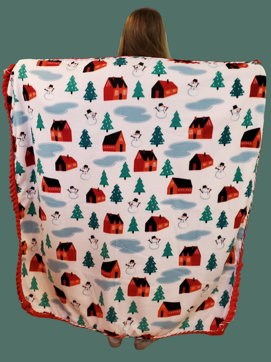 Scenic Winter Braided Edge Blanket