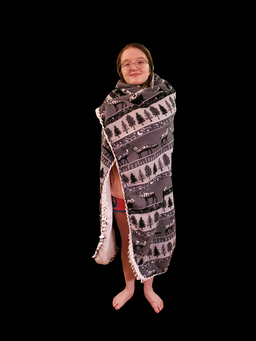 Black and White Wilderness Braided Blanket