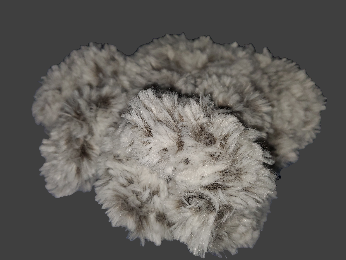 Gray/White Furry Scrunchie