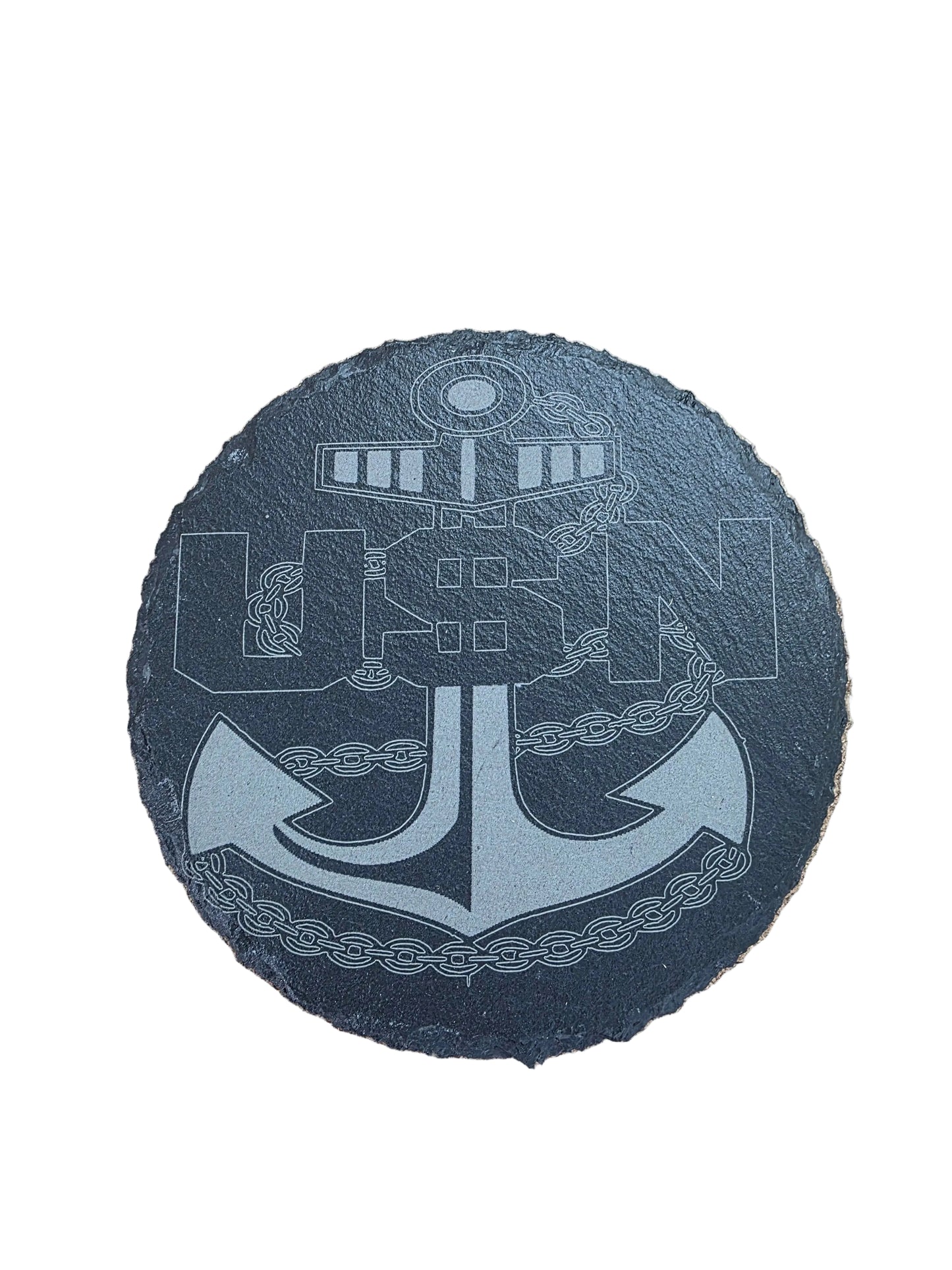 Anchor - Circle Slate Coaster