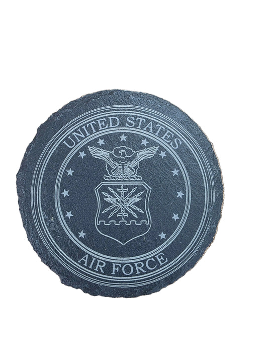 Air Force B - Circle Slate Coaster