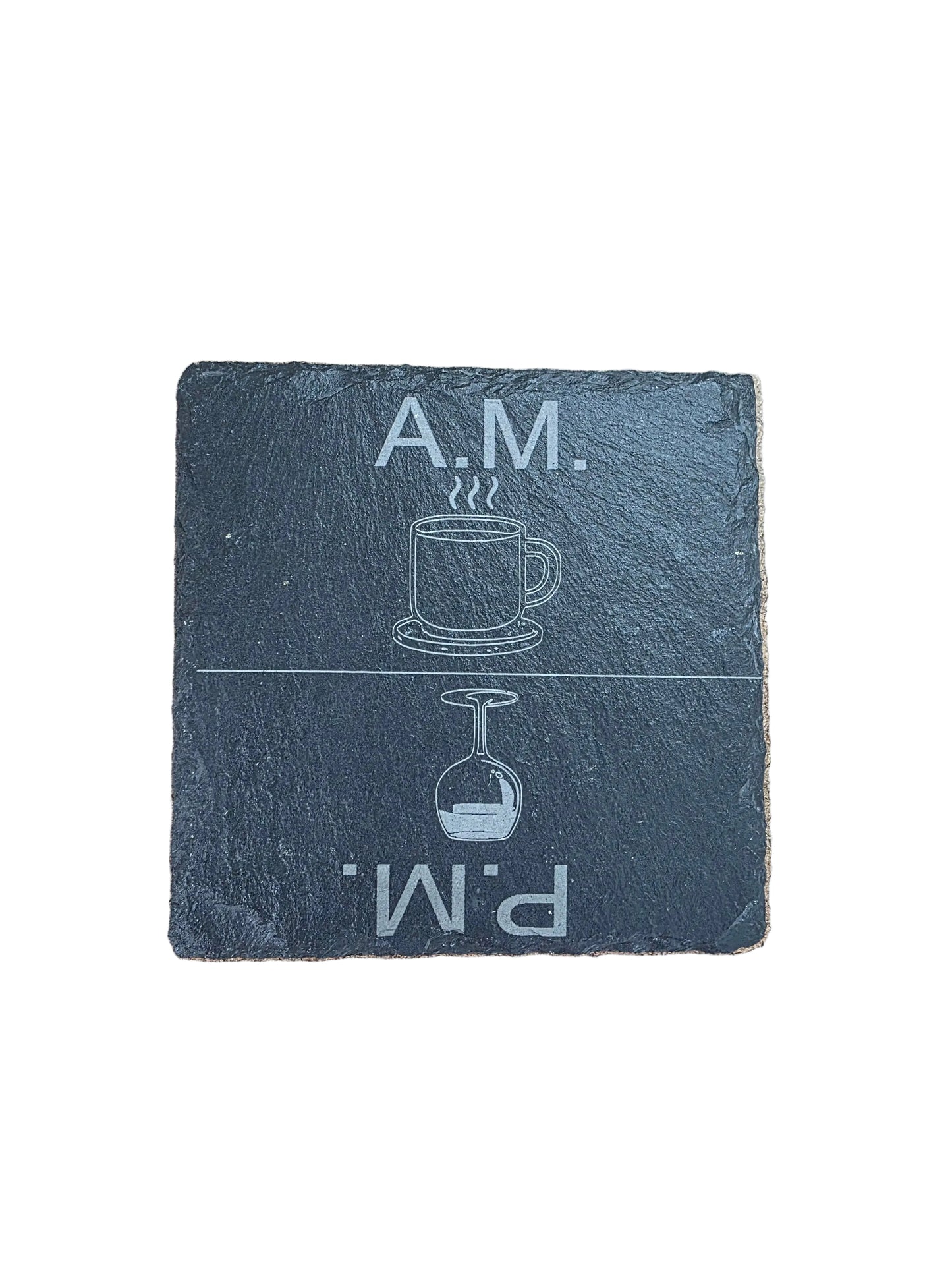 AM/PM - Square Slate Coaster