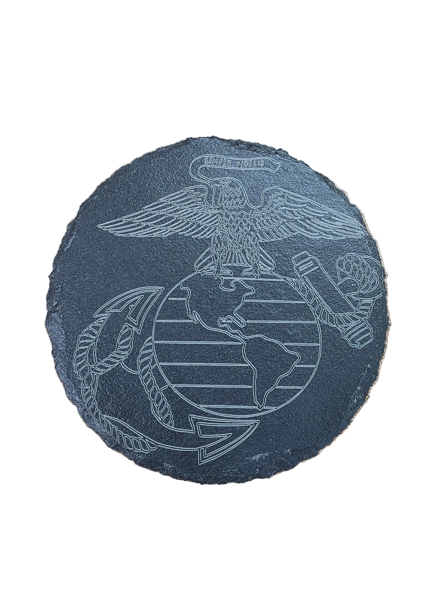 Marine Option A - Circle Slate Coaster