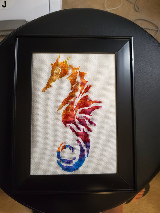 Seahorse Multicolor Cross Stitch