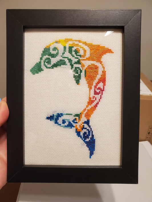 Dolphin Multicolor Cross Stitch