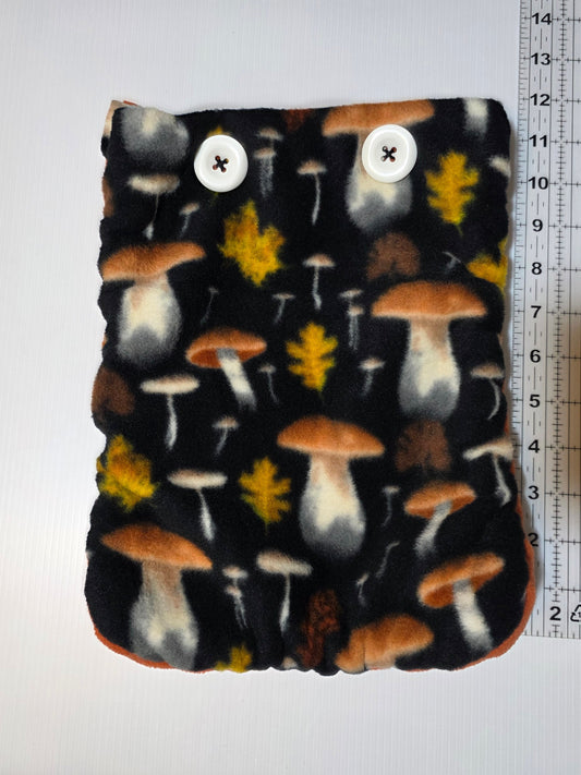 Mushroom and Leaves Pouch  - Book size - top loading